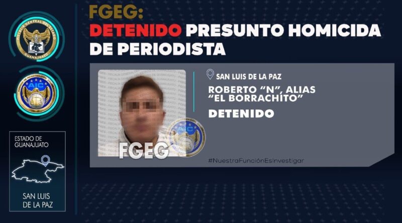 Cae presunto homicida del periodista Ernesto Méndez en San Luis de la Paz.