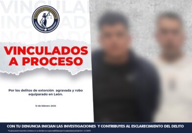 Vinculan a proceso penal a dos sujetos por extorsión y robo contra comerciantes en León.