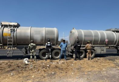 Fuerzas estatales y federales aseguran 90 mil litros de combustible en Apaseo el Grande.
