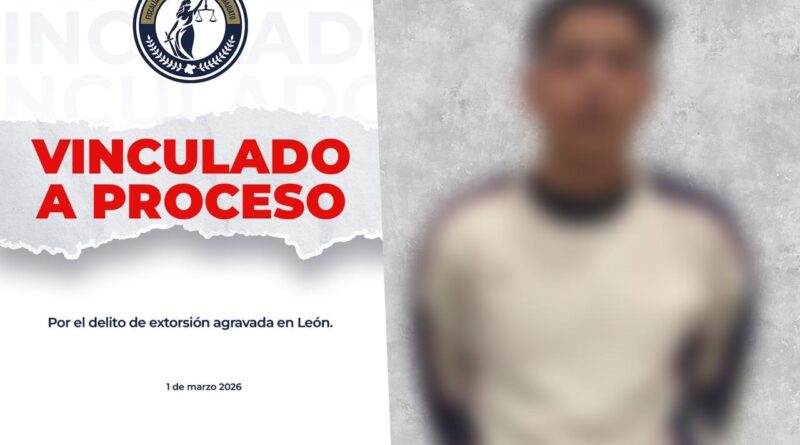Elementos de la fiscalía detienen a presunto extorsionador de comerciantes en León.