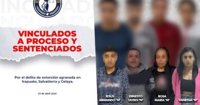 Sentencian a extorsionadores que actuaba en contra de comerciantes de diferentes municipios.