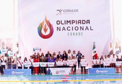 Gobernadora de Guanajuato inaugura las actividades de la Olimpiada de Natación en Guanajuato.