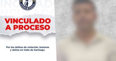 Presunto agresor sexual es vinculado a proceso penal en Valle de Santiago.