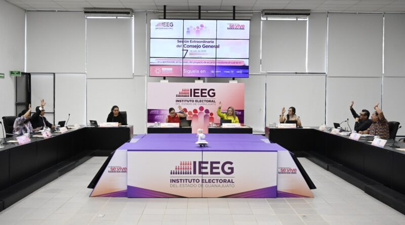 IEEG aprueba calendario del proceso electoral y asigna presupuesto a nuevos partidos políticos en Guanajuato.