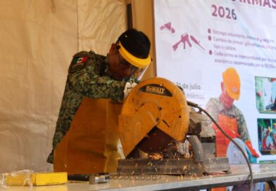 Programa de canje de armas en Guanajuato logra la destrucción de una subametralladora calibre 45.