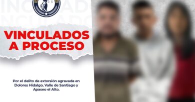 Capturan a tres presuntos extorsionadores que operaban amenazando a comerciantes en varios municipios de Guanajuato.