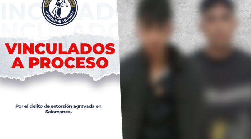 Capturan a dos sujetos que intentaron extorsionar a un comerciante en Salamanca.