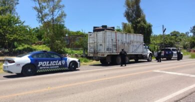 Elementos de la Policía Estatal de Caminos aseguran combustible ilegal en carreteras de Pénjamo.