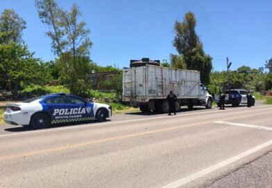 Elementos de la Policía Estatal de Caminos aseguran combustible ilegal en carreteras de Pénjamo.