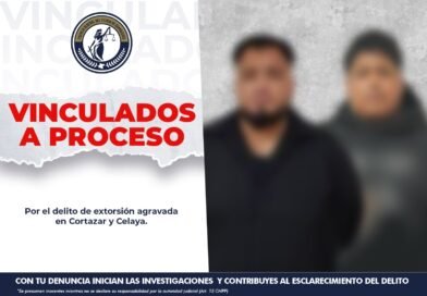 Fiscalía captura a dos sujetos quienes habrían extorsionado a habitante sde Celaya y Cortazar.