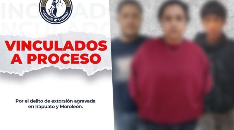 Vinculan a proceso a tres sujetos que extorsionaban comerciantes en Irapuato y Moroleón.