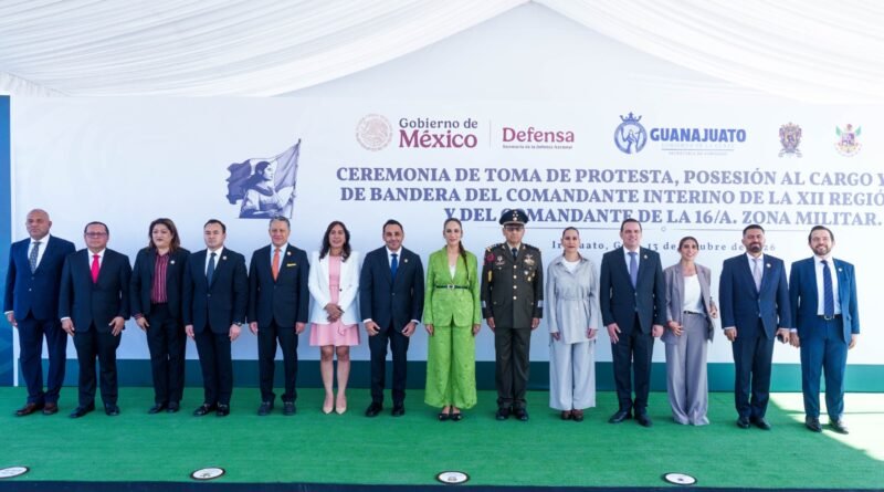 Guanajuato reitera la colaboración con ejercito y GN durante toma de protesta de mandos militares en Irapuato.